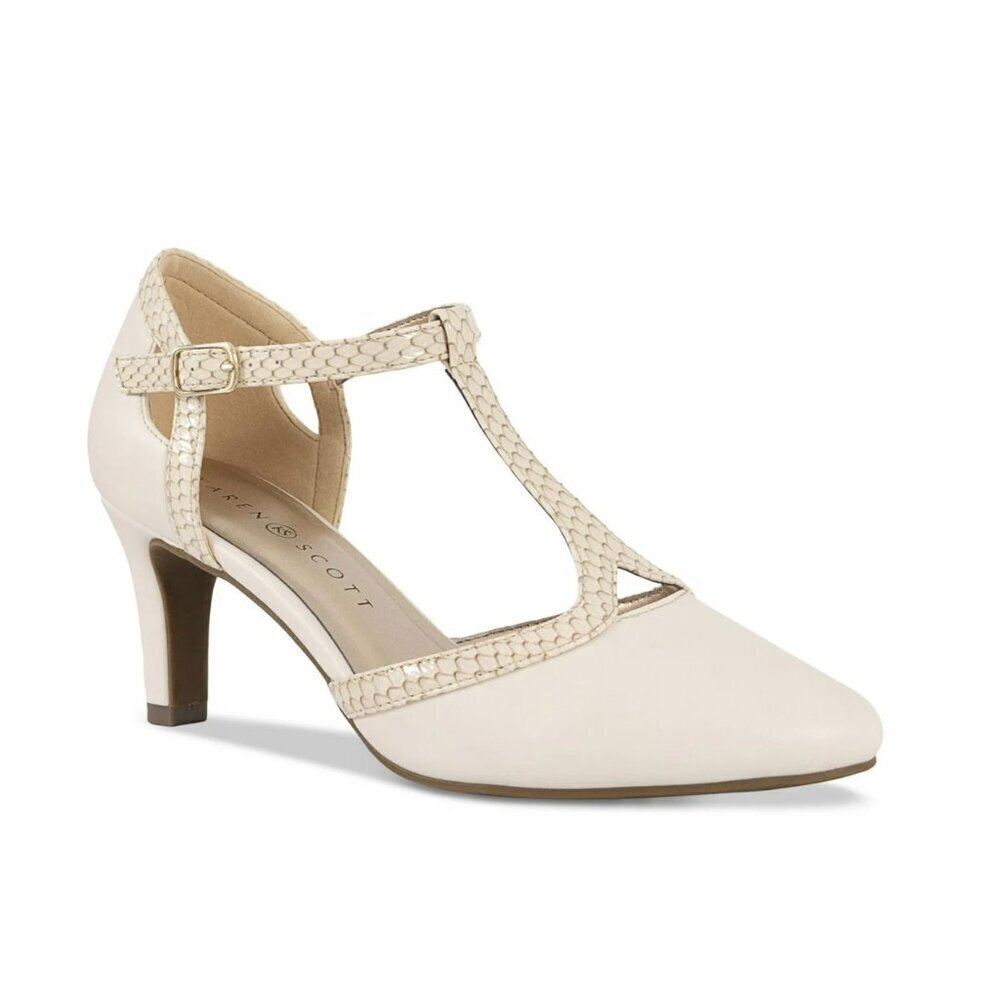 Karen Scott Womens Bilaya Faux Leather Buckle Pumps